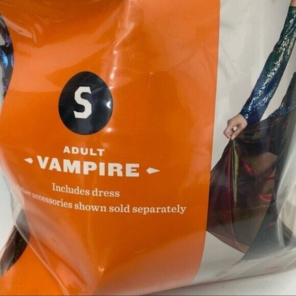 Target Adult Vampire Dress Sz Small Halloween Costume Goth Party Shiny - Picture 3 of 6